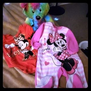 Minnie mouse footie PJ snd onsie